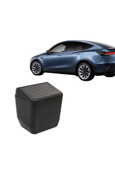TESLA Juniper Arka Koltuk Ortasına Takılan Basmalı Kapaklı Çöp Kutusu ve Sakl...