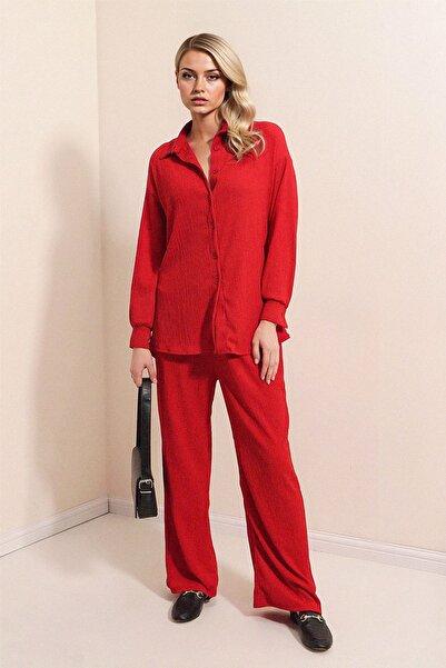 Hiccup Set tricotat cu cămașă și pantaloni texturați cu mânecă lungă BDART