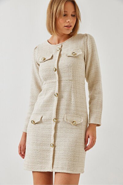 Hiccup Bianco Lucci buttoned dress with pocket flap
