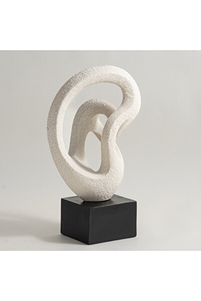 homez منحوتة من الراتينج مقاس 24.8*16.3*42.5سم، أبيض أوف وايت