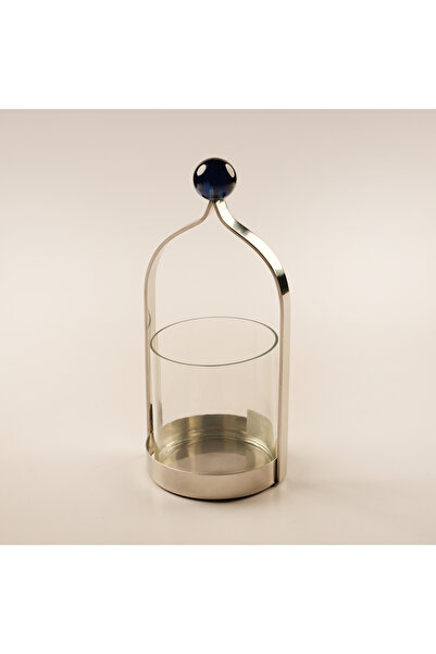 homez حامل شموع من الفولاذ المقاوم للصدأ، مجموعة ياقوت، فضي، 12 × 11.5 × 26 سم