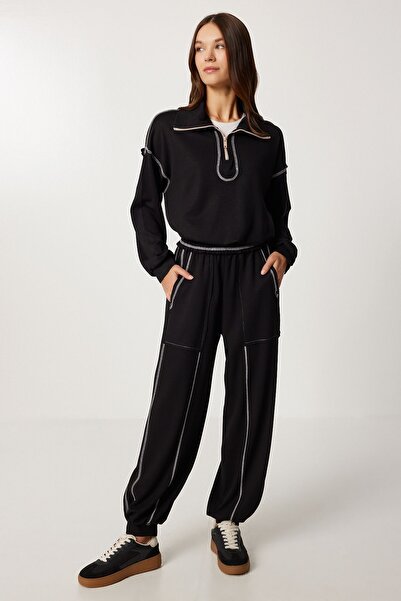 Hiccup ISTANBUL long sleeve zip-up collar coordinated two-piece set