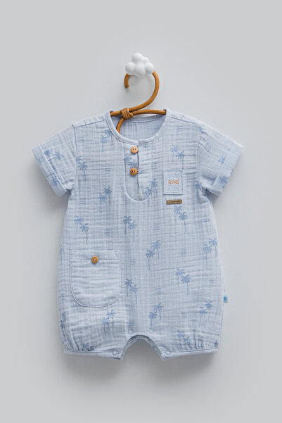 Caramell Front Buttoned Short Sleeve Baby Romper