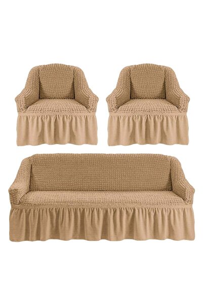 GIA'S WORLD Set of 3 universal elastic and crepe covers for 3-seater sofa and...
