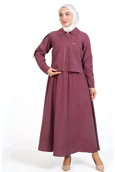 TRİPEN Button-Detail Sleeve Suit with Skirt