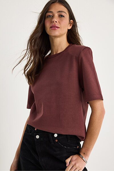 Hiccup Tricou simplu cu guler rotund din bumbac, Bianco Lucci