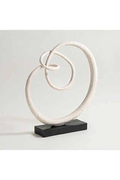 homez نحت سلك دائري من الراتنج 36*9.5*39.8 سم، أبيض فاتح