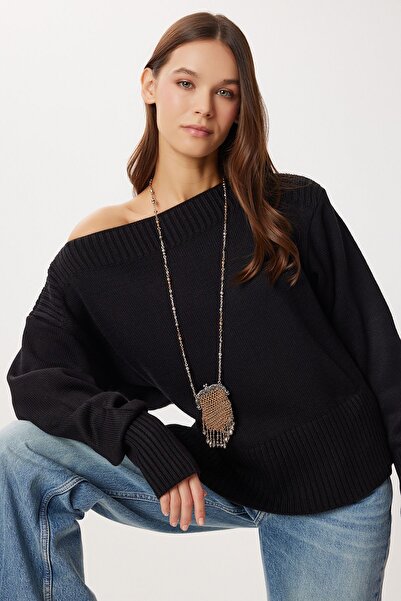 Hiccup ISTANBUL Boat Neck Ribbed Sweater