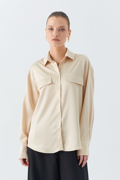 Hiccup Mixray satin shirt with pocket detail