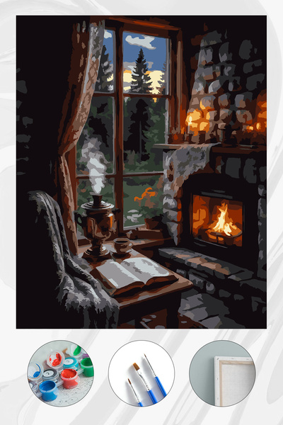 Parloran Sayılarla Boyama 40x50 cm Tuval Seti - Boyaları Ve Fırçaları Dahil -...