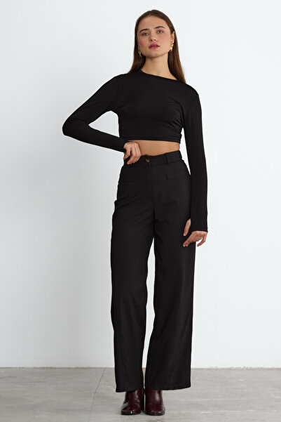 LADYA COLLECTION بنطلون فيولا كلاسيكي أسود