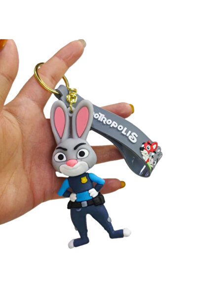 OEM Zootropolis Judy Hopps Keychain, 10 cm – Silicone Keychain for Keys and B...