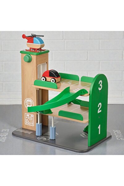 IKEA Lillabo Wooden Garage with Toy Cars and Helicopters