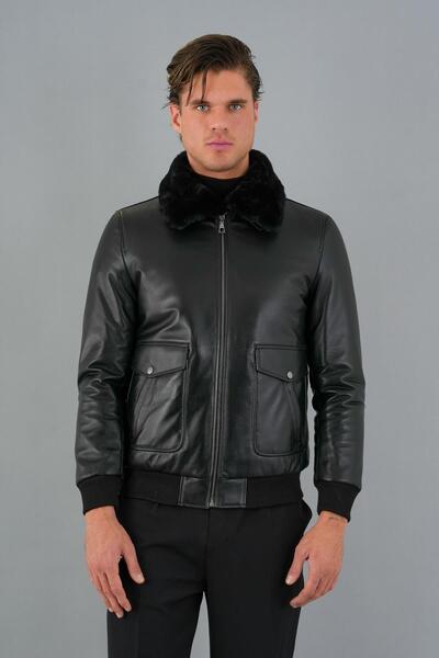 Deri Company Delrick Black Leather Coat 111675