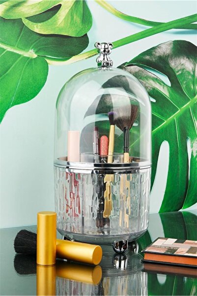 Bayev Muse 360 Rotatable Makeup Organizer with Lid - Cosmetic Brush Office Ba...