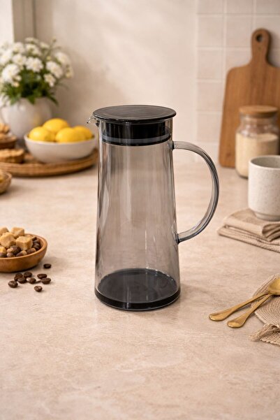 tutku home Renkli Borosilikat Parlak Cam Sürahi - 1 Litre