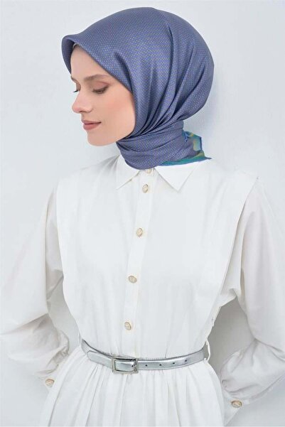 Armine Tivil Pure Silk Scarf 9528 - 89 Purple Green Triangle Pattern