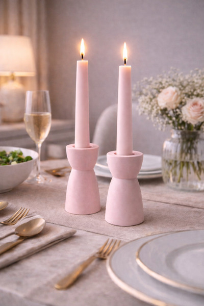 R ROZELLA Aura Dekoratif İkili Şamdan Mumluk (mumlar dahil değil)