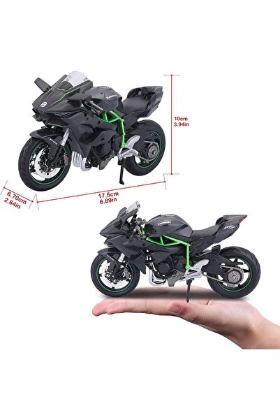 HOT WHEELS 2014 KAWASAKİ H2R MAİSTO 1:12 ÖLÇEK (18CM) YEŞİL-SİYAH
