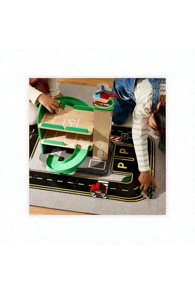 IKEA Lillabo Wooden Toy Duru Shop Garage with Trolley and Helicopter
