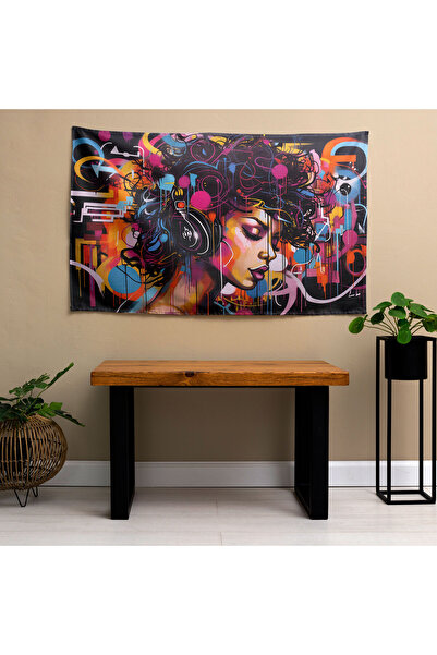 PaintedAnarchy Musical Graffiti Wall Art Cover - Vibrant Ranforce Fabric with Sublimation Printing, 100% Cotton Backing