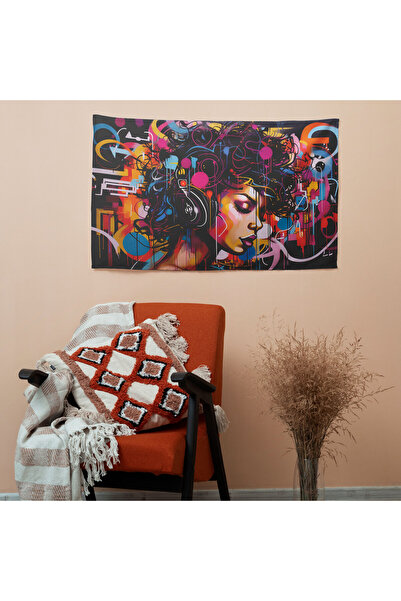 PaintedAnarchy Musical Graffiti Wall Art Cover - Vibrant Ranforce Fabric with Sublimation Printing, 100% Cotton Backing