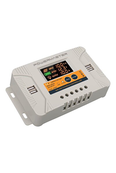 Powermaster PM-20A 12V-24V 20 Amper 4 USB Çıkışlı Dijital Ekranlı Solar Şarj ...
