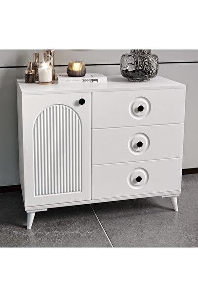 GuneyStore Oslo Komple MDF Beyaz Şifonyer - Ücretsiz Montaj