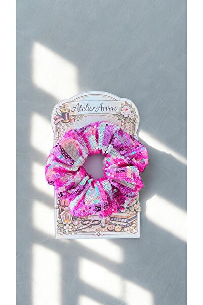 Home Pink Sequin Scrunchie