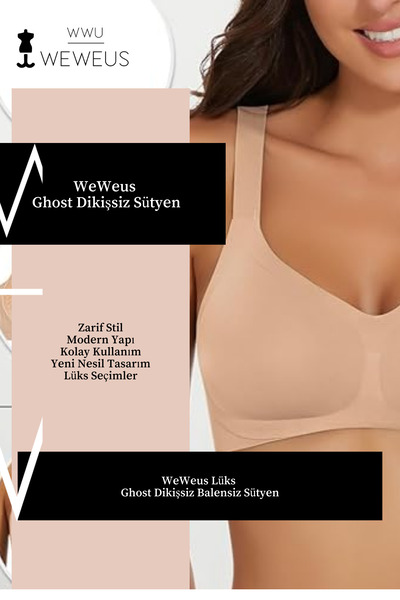 Weweus Skin Color Ghost Seamless Non-Padded Comfortable Bra