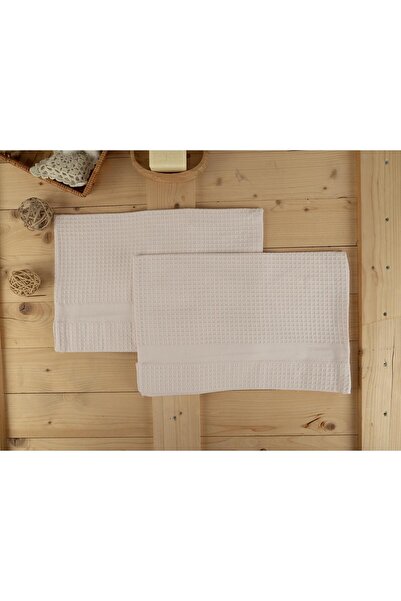 Baveno Cotton 2-Piece 40X60 cm Waffle Textured Modern Hand & Kitchen Towel Set
