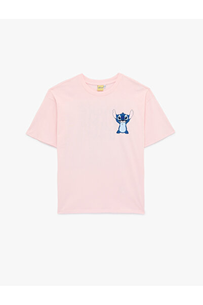 Koton Stitch Lisanslı Baskılı Kısa Kollu Bisiklet Yaka Pamuklu Tişört