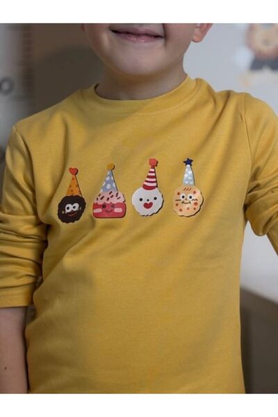 Mir KidsClup تي شيرت بأكمام طويلة من قماش الإنترلوك للجنسين