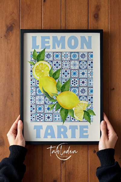 tablodea Постер с рамка „Лимонена тарта“ за кухня Средиземноморски стил Мозай...