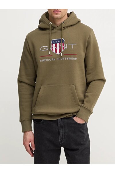 Gant Archive Shield Hoodie Khaki