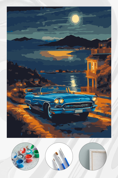 Parloran Sayılarla Boyama 40x50 cm Tuval Seti - Boyaları Ve Fırçaları Dahil -...