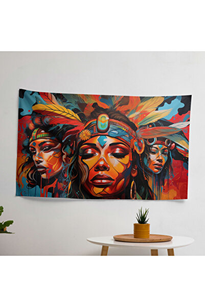 PaintedAnarchy غطاء حائط بتصميم جرافيتي ثقافي - ظهر من القطن بنسبة 100%، أمام...