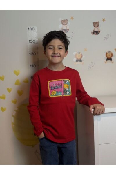 Mir KidsClup تي شيرت بأكمام طويلة من قماش الإنترلوك للجنسين