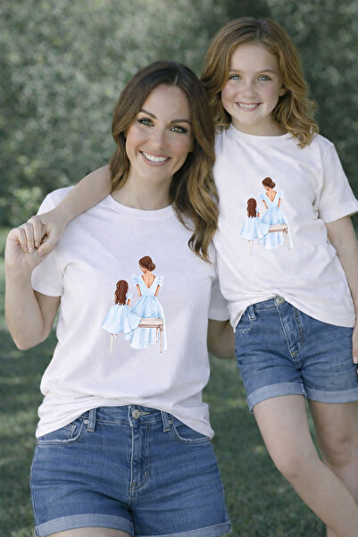 LORVEX T-Shirt Mother Daughter Combination Oversize – Mother & Child Twin T-S...