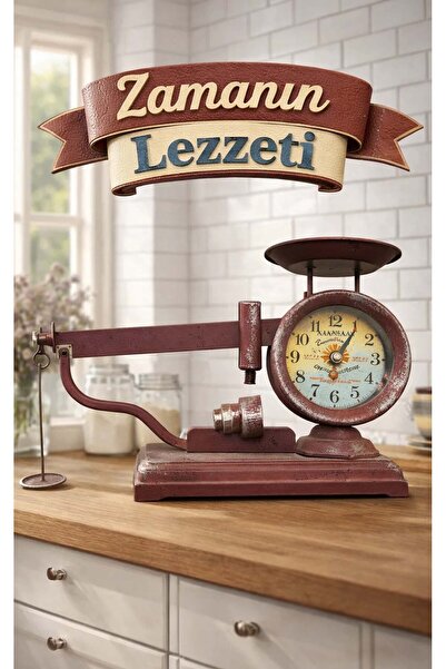 FaroxTech Nostaljik Tasarım Mutfak Tartısı Görünümlü Dekoratif Saat - Zamanın...