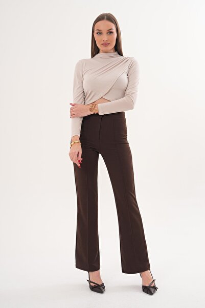 ŞİMAL Women's Green Spanish Flared Trousers 260210 -