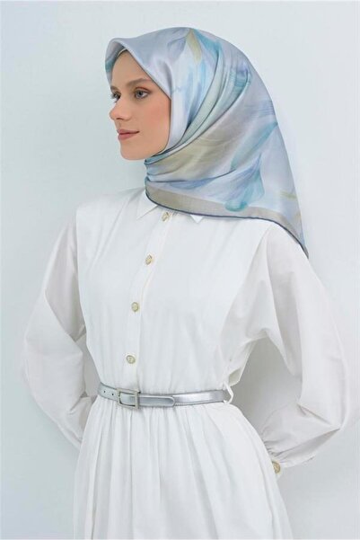 Armine İpek Eşarp 2026 Yaz - 9519-03 Bebe Mavisi Sura