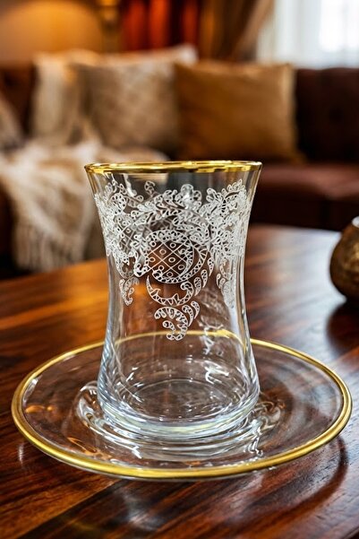 DECOSTYLE Helen Gold Duru Tea Set 12 Piece Tea Set |   Stylish Patterned