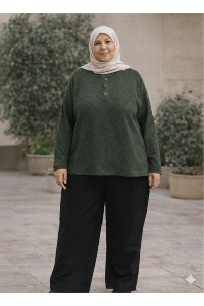 CNG MODA Büyük Beden Yumoş Kışlık Anne Bluzu