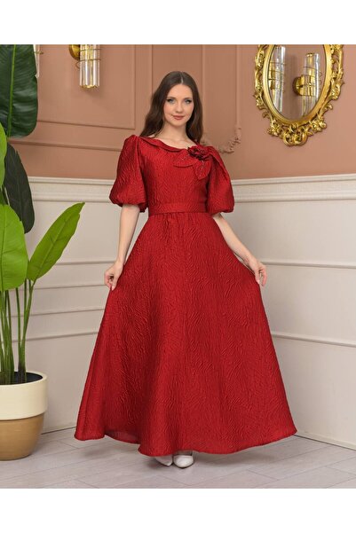 Diazz Fashion Jakarlı Maxi Elbise