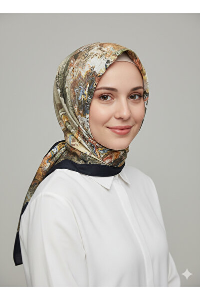 nehir eşarp وشاح فيسكوز مودال بنقشة 100x100 سم