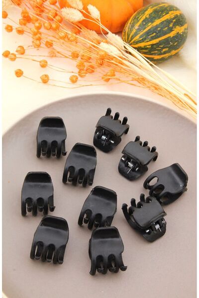 Ekol Aksesuar 10'lu Siyah Renk Minik Mandal Toka