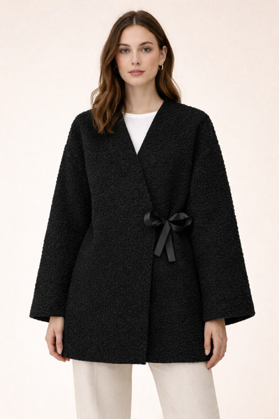 Kirazgym Buklet Kimono Side Tie - Black