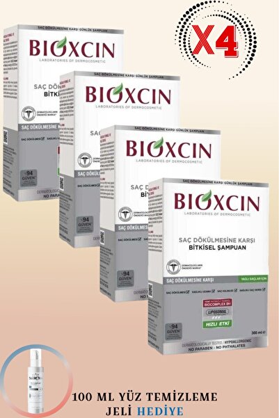 Bioxcin Genesis Shampoo for Lost Hair and Oily Hair 300 ml 4 Pcs + 100ml Faci...