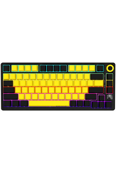 Other LORGAR Wireless Gaming Keyboard, Pro, 75% Mechanical, Black and Yellow,...
